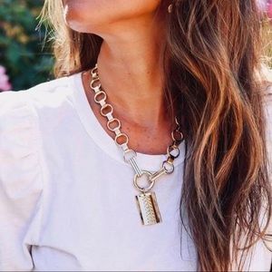 Dannijo Elisa statement gold tone necklace